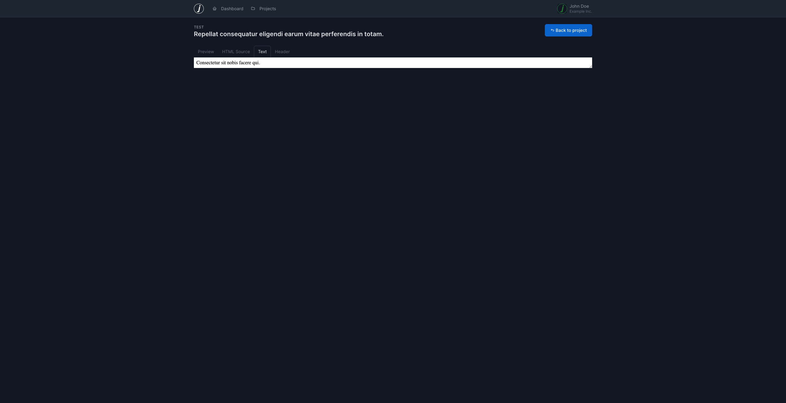 Email in Mailcatcher, showing the text content of the email